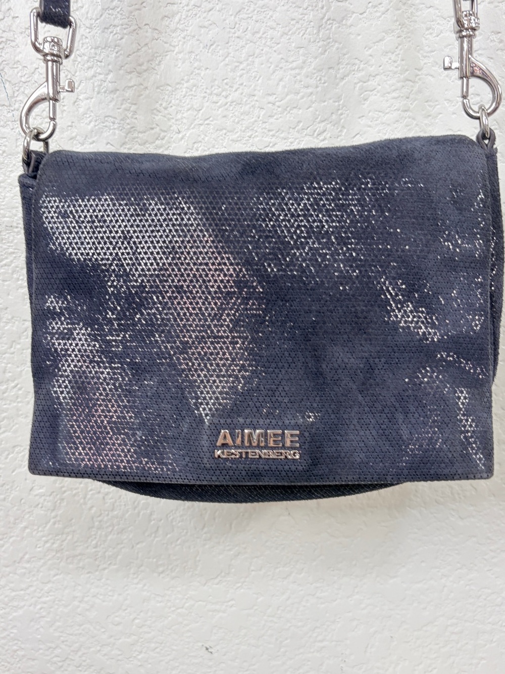 Aimee Kestenberg Navy Sequin Flap Crossbody Bag